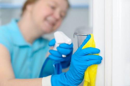 Office cleaning team servicing a workplace in NW5