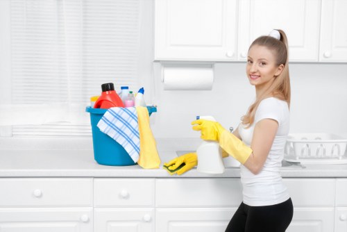 Local oven cleaning technician working in an NW5 kitchen