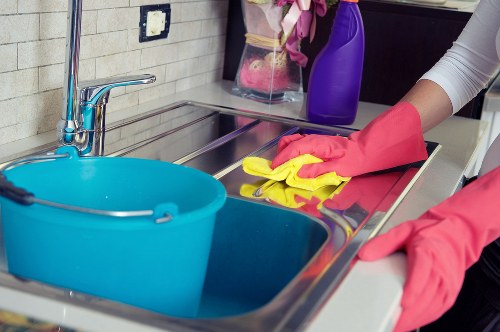 Kitchen and bathroom preparation for Airbnb guests in NW5